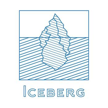 Iceberg in linear style. Outline iceberg isolated on white background. vector
