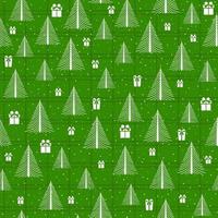 Seamless Christmas pattern wit trees, gift boxes and stars vector