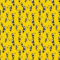 Exotic bird toucan, pineapples and flowers. Seamless pattern. vector
