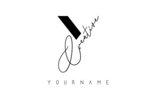 Creative Y logo with cuts and handwritten text concept design. Letter with geometric design. vector