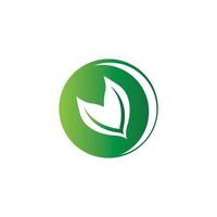 Simple green leaf icon vector logo