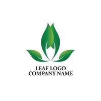 Simple green leaf icon vector logo