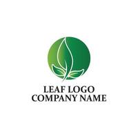 Simple green leaf icon vector logo