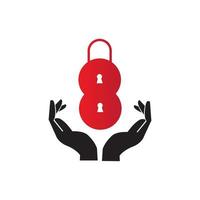 home and site security padlock logo vector symbol