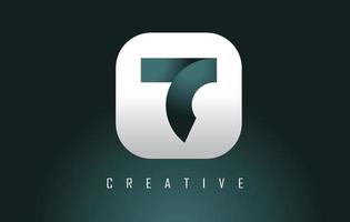 Letter T logo with creative shapes and geometric design. vector