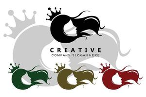 hair care logo vector icon skin health illustration design concept