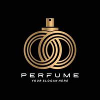 Luxury perfume bottle logo design, illustration for cosmetics, beauty, salon, company products, vector