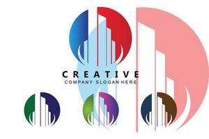 City Skyline,Skyscraper for Urban Real Estate Building Logo Design Vector