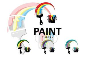 Logotipo de vector de símbolo de pintura de pincel de color simple