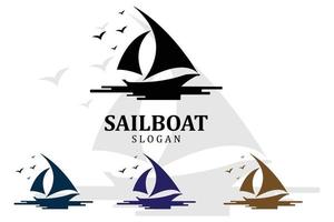 Asian Traditional Sailboat symbol design logo vector