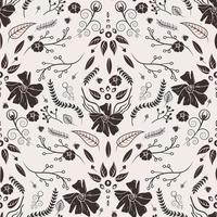 Black and white pattern in the style of Damascus vector