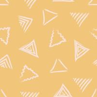 Sunny, yellow background. Cream triangles. Abstract pattern. vector