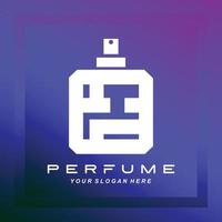 Luxury perfume bottle logo design, illustration for cosmetics, beauty, salon, company products, vector