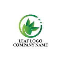 Simple green leaf icon vector logo