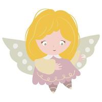 Cute drawn angel. White background, isolate. vector illustration.