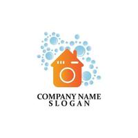 simple home laundry logo icon vector