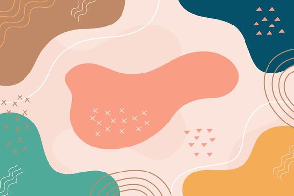 Hand drawn colorful memphis background design