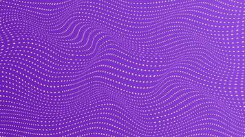 Purple background with modern wavy lines and halftone dots vector