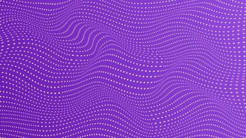 Purple background with modern wavy lines and halftone dots vector