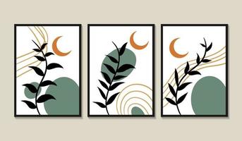 Set of creative minimalist hand painted. vector