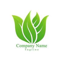 Green Leaf Logo Vector Design For Medicine or Company Logo. With Gradient style