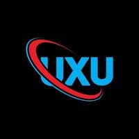 logotipo de uxu. letra uxu. diseño del logotipo de la letra uxu. logotipo de iniciales uxu vinculado con círculo y logotipo de monograma en mayúsculas. tipografía uxu para tecnología, negocios y marca inmobiliaria. vector