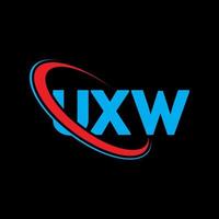 logotipo de uxw. letra uxw. diseño del logotipo de la letra uxw. logotipo de las iniciales uxw vinculado con un círculo y un logotipo de monograma en mayúsculas. tipografía uxw para tecnología, negocios y marca inmobiliaria. vector