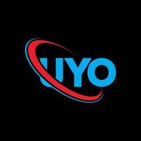 UYO logo. UYO letter. UYO letter logo design. Initials UYO logo linked with circle and uppercase monogram logo. UYO typography for technology, business and real estate brand. vector