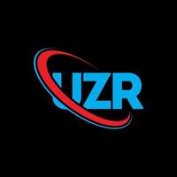 UZR logo. UZR letter. UZR letter logo design. Initials UZR logo linked with circle and uppercase monogram logo. UZR typography for technology, business and real estate brand. vector