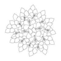 flowers coloring page of blooming design line art vector graphic