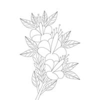 bunch of flower coloring page design line art with decorative outline stroke design vector