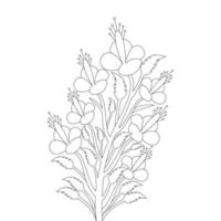 bunch of flower coloring page design line art with decorative outline stroke design vector