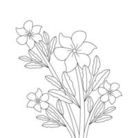 printing flower hand drawing of beautiful art graphic design element vector