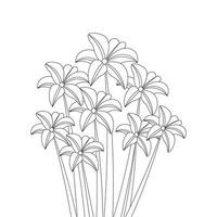 blooming flower with leaves coloring book page element with graphic illustration design vector