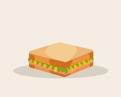 Beef or pork ham and cheese sandwiches with tomato and vegetable background, idea for your design about food. Cartoon vector design