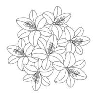 flower coloring book page element with graphic illustration design vector