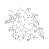 blossom coloring page design of printing template element of flower drawing vector