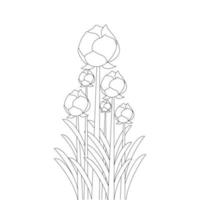 blossom coloring page design of printing template element of flower drawing vector