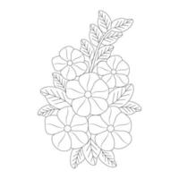 blossom coloring page design of printing template element of flower drawing vector