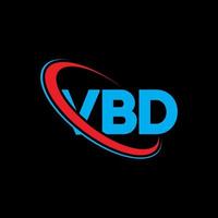 logotipo vbd. letra vbd. diseño del logotipo de la letra vbd. logotipo de iniciales vbd vinculado con círculo y logotipo de monograma en mayúsculas. tipografía vbd para tecnología, negocios y marca inmobiliaria. vector