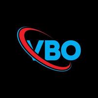 logotipo vbo. letra vbo. diseño de logotipo de letra vbo. logotipo de vbo de iniciales vinculado con círculo y logotipo de monograma en mayúsculas. tipografía vbo para tecnología, negocios y marca inmobiliaria. vector