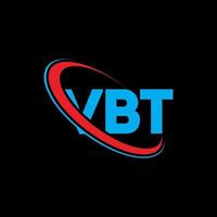 logotipo vbt. carta vbt. diseño de logotipo de letra vbt. logotipo de iniciales vbt vinculado con círculo y logotipo de monograma en mayúsculas. tipografía vbt para tecnología, negocios y marca inmobiliaria. vector