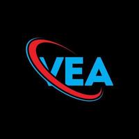 VEA logo. VEA letter. VEA letter logo design. Initials VEA logo linked with circle and uppercase monogram logo. VEA typography for technology, business and real estate brand. vector