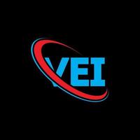 VEI logo. VEI letter. VEI letter logo design. Initials VEI logo linked with circle and uppercase monogram logo. VEI typography for technology, business and real estate brand. vector