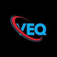 logotipo de VEQ. letra vec. diseño del logotipo de la letra veq. logotipo de iniciales veq vinculado con círculo y logotipo de monograma en mayúsculas. tipografía veq para tecnología, negocios y marca inmobiliaria. vector