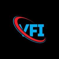 logotipo vf. carta vfi. diseño del logotipo de la letra vfi. logotipo de iniciales vfi vinculado con círculo y logotipo de monograma en mayúsculas. tipografía vfi para tecnología, negocios y marca inmobiliaria. vector