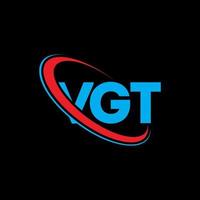 logotipo vgt. carta vgt. diseño del logotipo de la letra vgt. logotipo de iniciales vgt vinculado con círculo y logotipo de monograma en mayúsculas. tipografía vgt para tecnología, negocios y marca inmobiliaria. vector