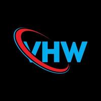 logotipo de vw. letra vw. diseño del logotipo de la letra vhw. logotipo de vhw de iniciales vinculado con círculo y logotipo de monograma en mayúsculas. tipografía vhw para tecnología, negocios y marca inmobiliaria. vector