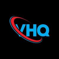 logotipo vhq. letra vhq. diseño del logotipo de la letra vhq. logotipo de iniciales vhq vinculado con círculo y logotipo de monograma en mayúsculas. tipografía vhq para tecnología, negocios y marca inmobiliaria. vector