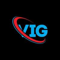 logotipo vig. carta vig. diseño del logotipo de la letra vig. logotipo de vig iniciales vinculado con círculo y logotipo de monograma en mayúsculas. tipografía vig para tecnología, negocios y marca inmobiliaria. vector